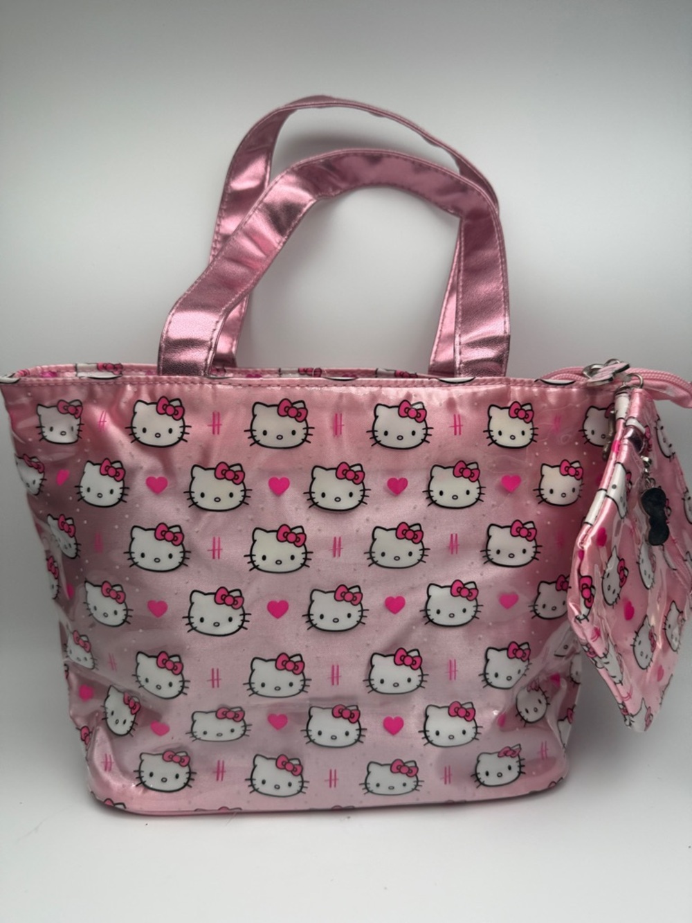 Hello Kitty x Harrods Metallic Pink Tote with Matching Pouch